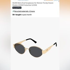 Viral Retro Oval Sunglasses - Gold and Black